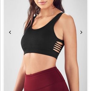 Fabletics sports bra with side slits- black